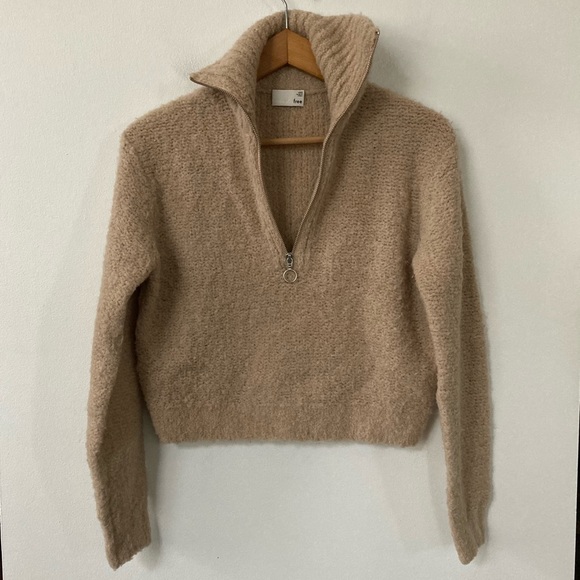 Aritzia Wilfred Free Gwyneth Cropped Quarter-zip Knit Sweater - Picture 9 of 15